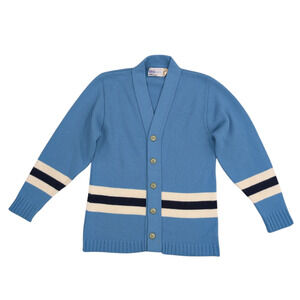 Vintage AMF Tennessee American Sweater Mens 36 Blue Striped Cheerleader 70s 80s